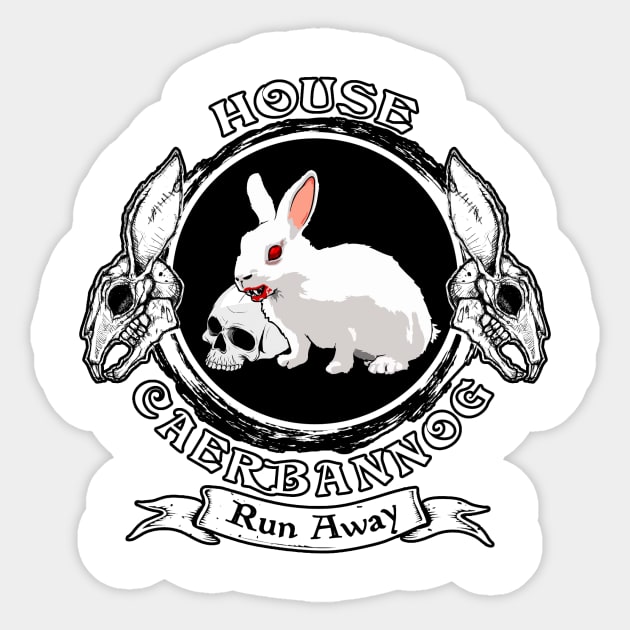 Vorpal Rabbit Crest (Alt Print) Sticker by Miskatonic Designs